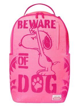 Sprayground Snoopy Beware Of The Dog Backpack🔥New Pink Bookbag Large School Bag